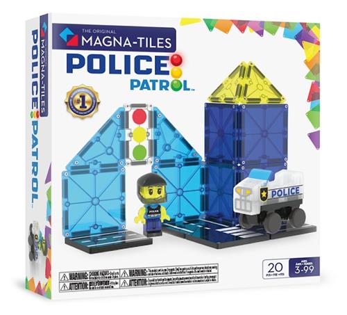Magna-Tiles Police Patrol Byggeklodser 20 Stk. Multi  One Size  Hvid  One Size 3+ Years unisex