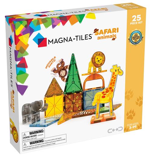 Magna-Tiles Safari Animals Byggeklodser I Sæt Med 25 Dele Multi  Multi-3-6 Y  Hvid  One Size 3+ Years unisex