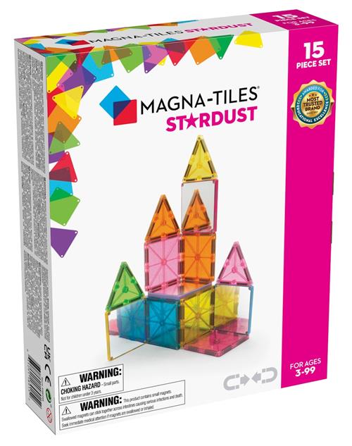Se Magna-Tiles MAGNA-TILES Stardust 15 Pcs Stardust One Size  Hvid  One Size 3+ Years unisex hos Babyshop