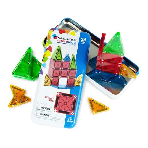 Magna-Tiles MAGNA-TILES MicroMAGS Travel Tin Case 26 Pcs Hvid One Size  Hvid  One Size 3+ Years unisex