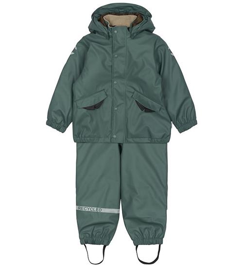 Mikk-Line Regntøj m. Seler - PU - Balsam Green
