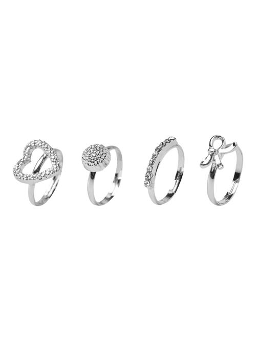 NAME IT 4-Pak Ringe Acc-kida Silver