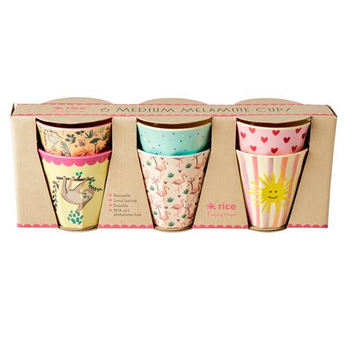RICE 6-pak Medium Børnekop Funky  Funky M  Lyserød  M  kvinde