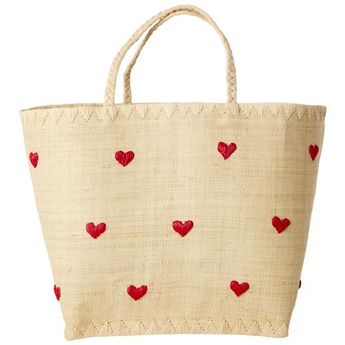 RICE Large Raffia-taske Darling Hearts One Size    One Size  kvinde