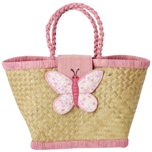 RICE Raffia-børnetaske Med Sommerfuglelukning Multi One Size    One Size  unisex