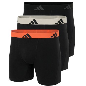 adidas 3P Active Flex Cotton Boxer Brief Sort/Orange bomuld Large Herre