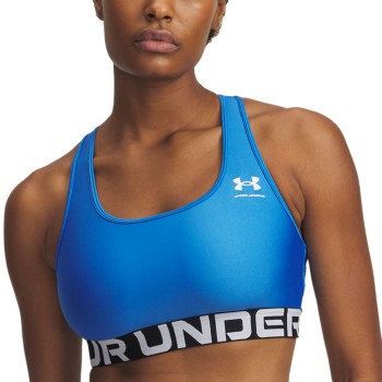 Under Armour Bh Mid Branded Sport Bra Blå polyester Medium Dame