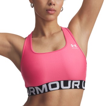 Under Armour Bh Mid Branded Sport Bra Rosa polyester Small Dame
