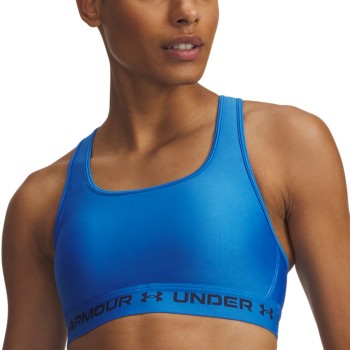 Under Armour Bh Mid Crossback Sport Bra Blå polyester Large Dame