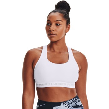 Under Armour Bh Mid Crossback Sport Bra Hvid polyester Medium Dame