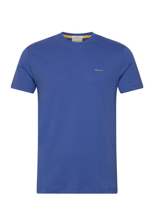 Contrast Logo Ss T-Shirt GANT Blue
