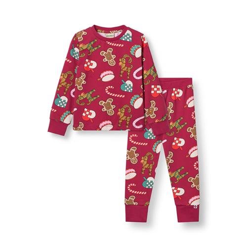 Småfolk Jubilee Nattøjssæt Med Juledekorationer Rød Amaranth  Amaranth-7-8 Y  Rød  7-8 år  unisex