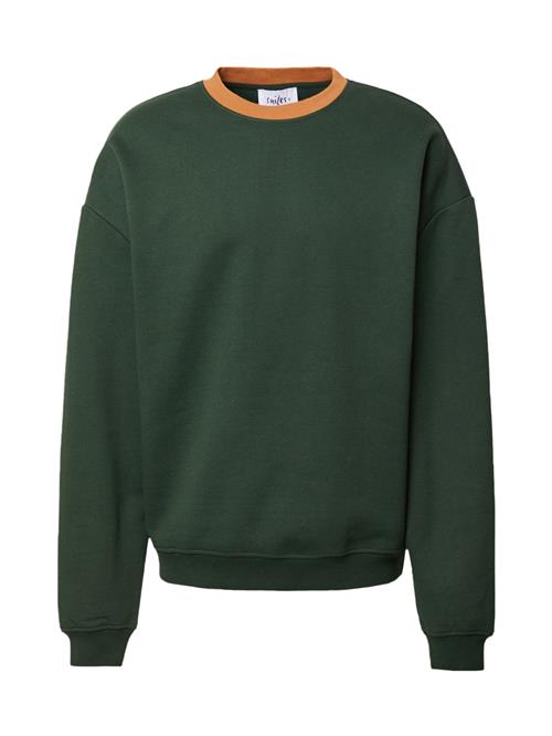 Smiles Sweatshirt 'Falk'  mørkegrøn / orange