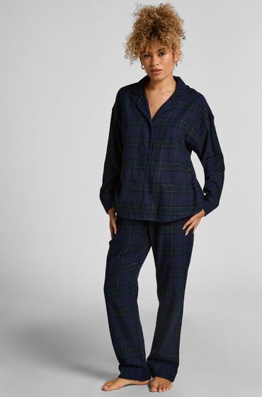 Hunkemöller Petite pyjamasbukser af Flannel blå