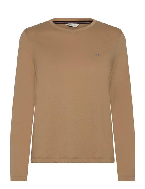 Se Reg Shield Logo Ls T-Shirt GANT Cream ved Booztlet