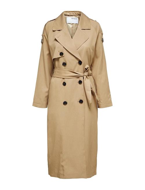Slfnew Bren Ls Trench Coat B Noos Selected Beige