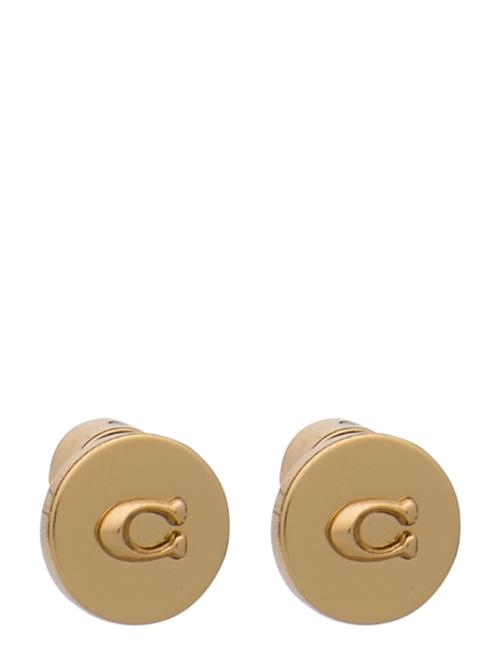 Coach Signature C Disc Stud Earrings Coach Accessories Gold