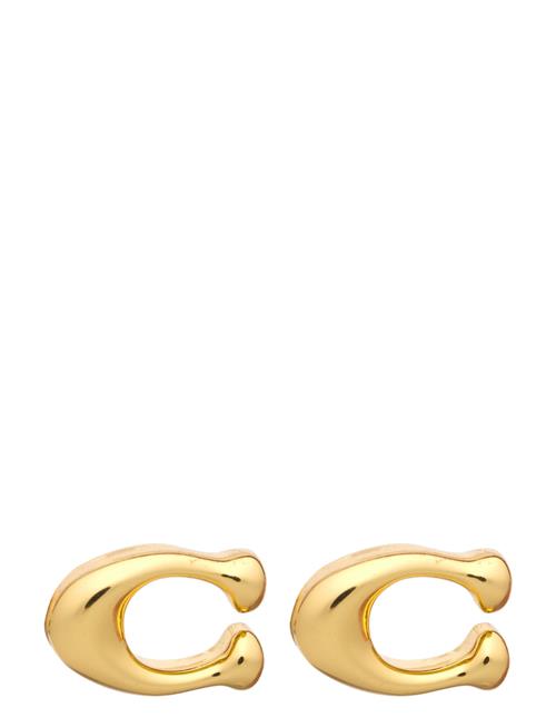 Coach Signature C Stud Earrings Coach Accessories Gold