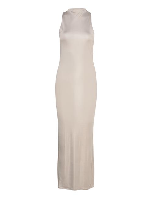 Se Jersey Halter Neck Maxi Dress Calvin Klein Beige ved Booztlet