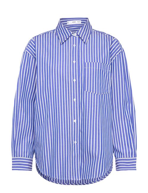 Combined Striped Shirt Mango Blue