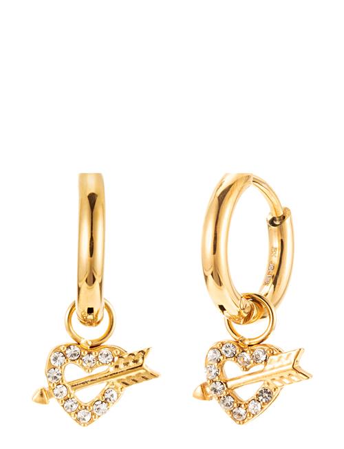 Heart And Arrow Hoop Crystal Gold By Jolima Gold