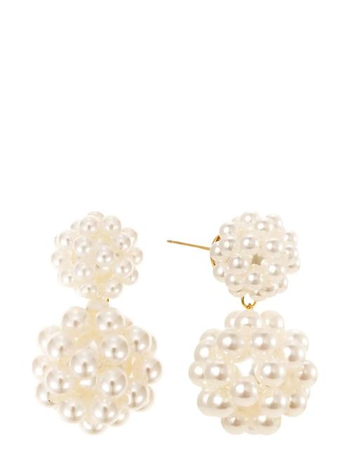 Pearl Double Bead Earring By Jolima White