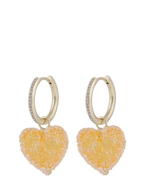 Sugar Hearts Pendant Ear G/Yellow - SNÖ Of Sweden Gold