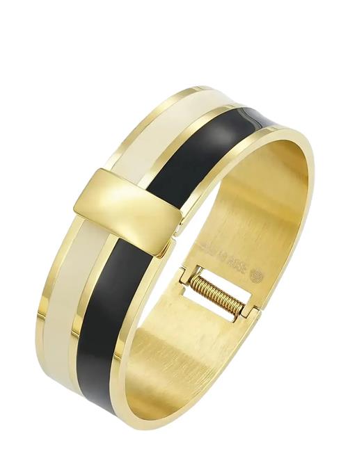 Studio Enamel Bracelet Ivory/Black/Silver Bud To Rose Gold