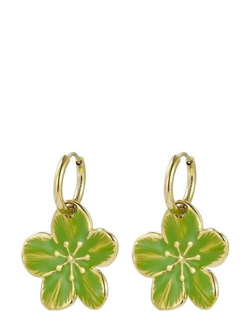 Calista Enamel Green/Gold Bud To Rose Green