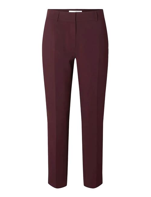 Slfrita-Ria Mw Cropped Pant Mel Noos Selected Burgundy