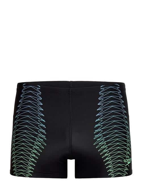 Mens Duo Logo Print Aquashort Speedo Blue