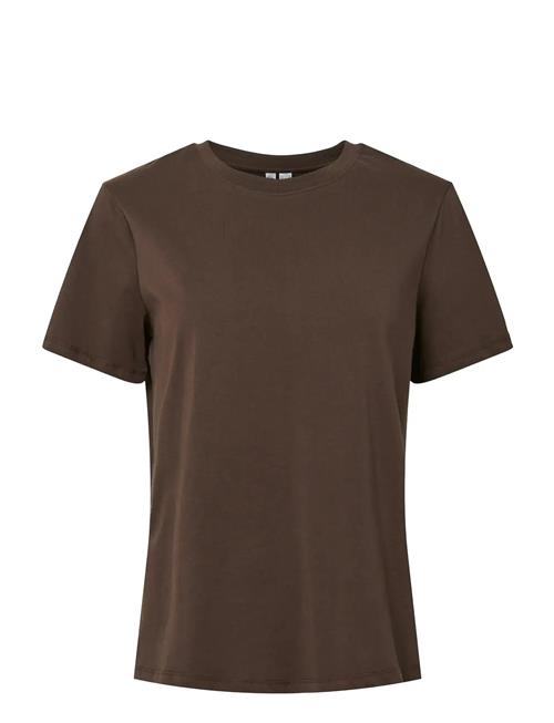 Pcria Ss Solid Tee Jrs Noos Bc Pieces Brown