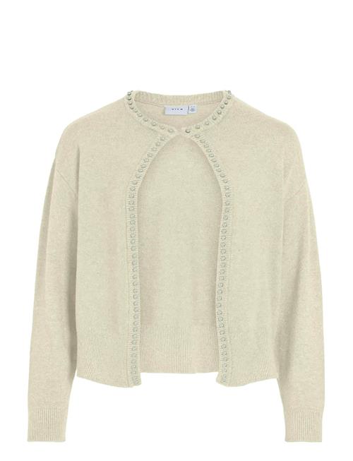 Vizafina L/S O-Neck Pearl Knit Cardi/1 Vila Cream