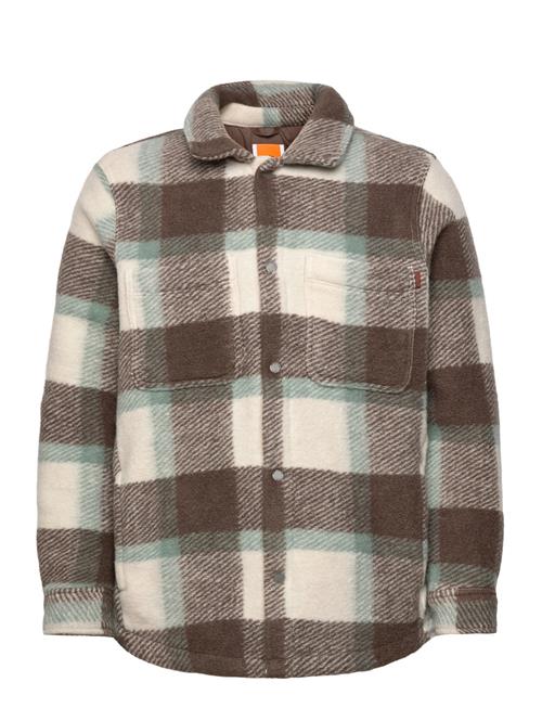 Wool Blend Shacket Timberland Brown