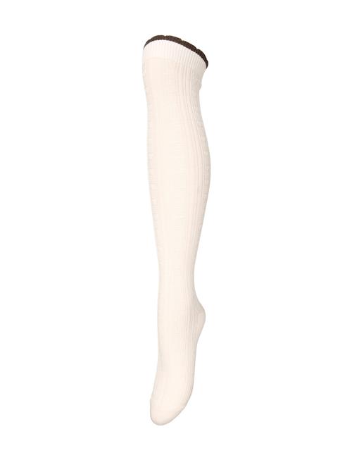 Scallop Knee Sock Becksöndergaard White