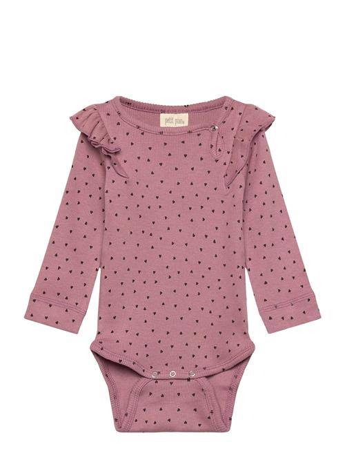 Body L/S Frill Modal Heart Petit Piao Pink