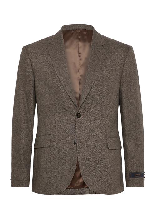 Flannel Herringb Suit Jacket GANT Brown