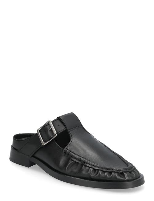 Gianna Black Buckled Mules MIISTA Black