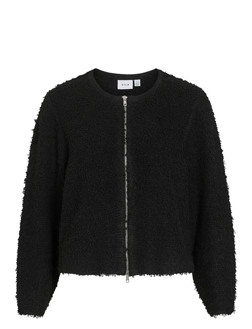 Vipaza O-Neck L/S Zipper Knit Cardigan Vila Black