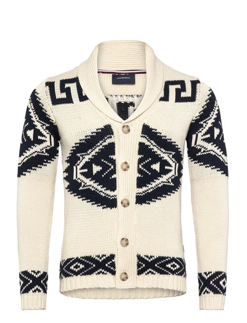 Shawl Collar Intarsia Cardigan Lindbergh Cream