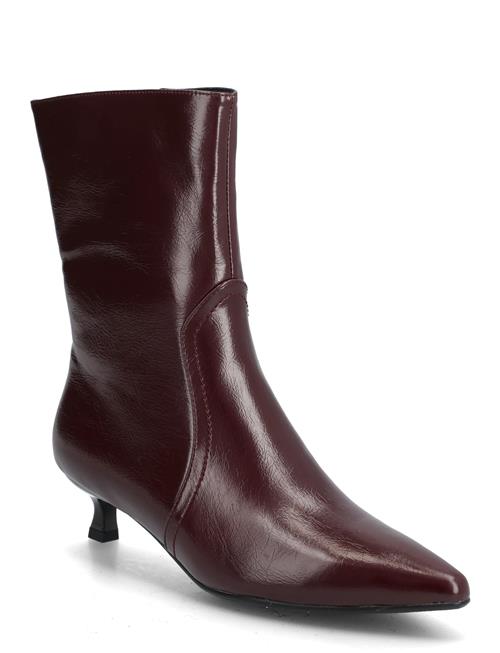 Biajessica Zip Boot Faux Leather Bianco Burgundy