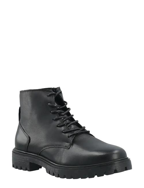 Biagina Lace Up Boot Smooth Leather Bianco Black