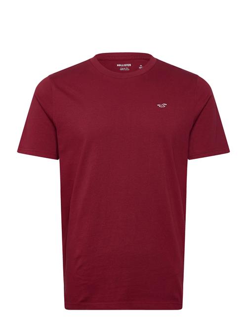 Icon Crew Knit T Shirt Hollister Burgundy