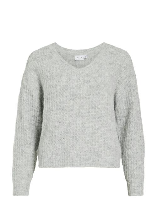 Vilampe V-Neck L/S Knit Top-Noos Vila Grey