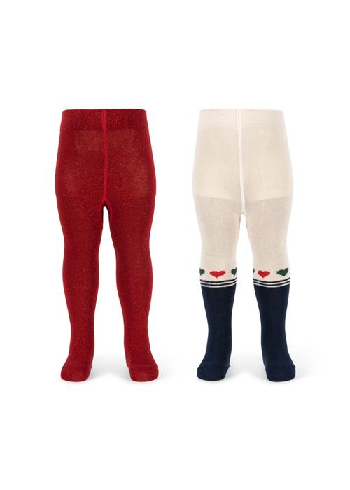 Konges Sløjd Lurex 2-pak Strømpebukser Heart Mix  Heart Mix 116/122 cm    116/122 cm  kvinde