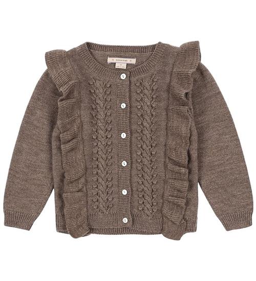 Konges Sløjd Cardigan - Uld - Strik - Fiol Frill - Brunmeleret