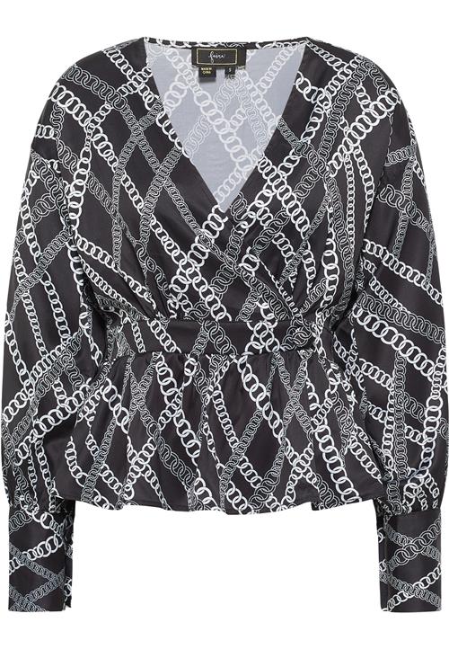 faina Bluse  grå / sort / hvid