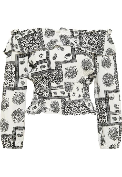 IZIA Bluse  sort / hvid