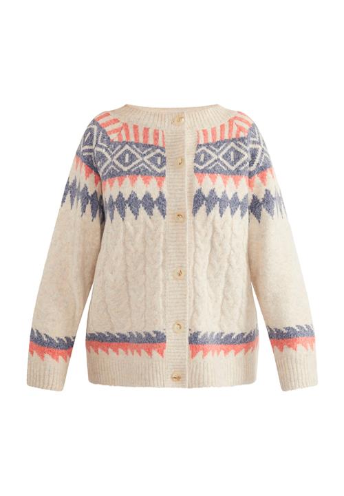 usha BLUE LABEL Cardigan 'Lynnea'  creme / dueblå / koral