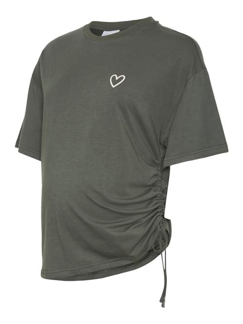 Se MAMALICIOUS Shirts 'Emma'  mørkegrøn / hvid ved About You